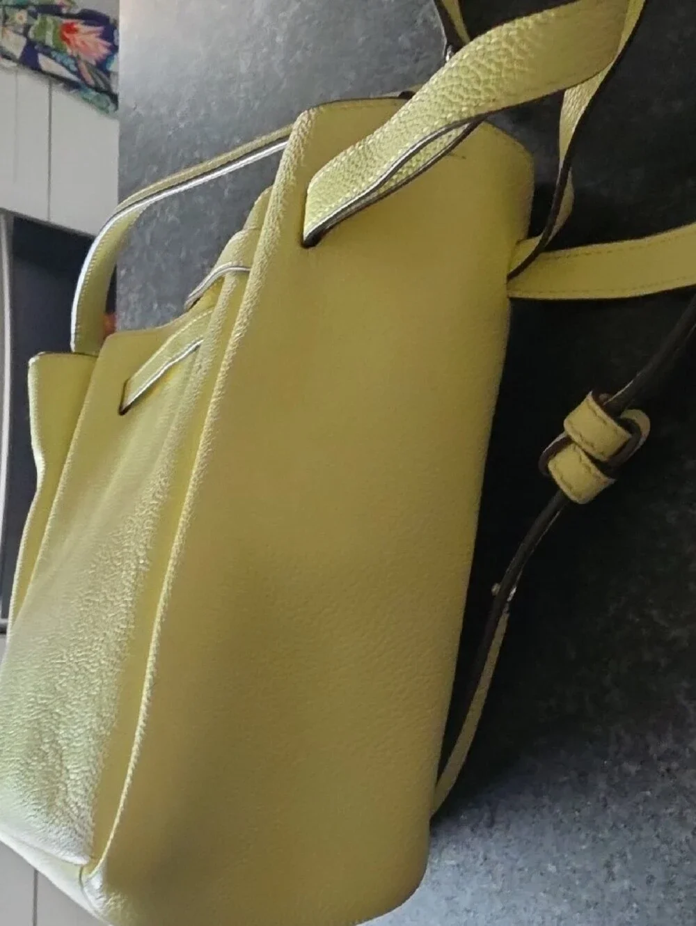 Tory Burch Yellow Pebbled Leather Shoulder/Crossbody Bag